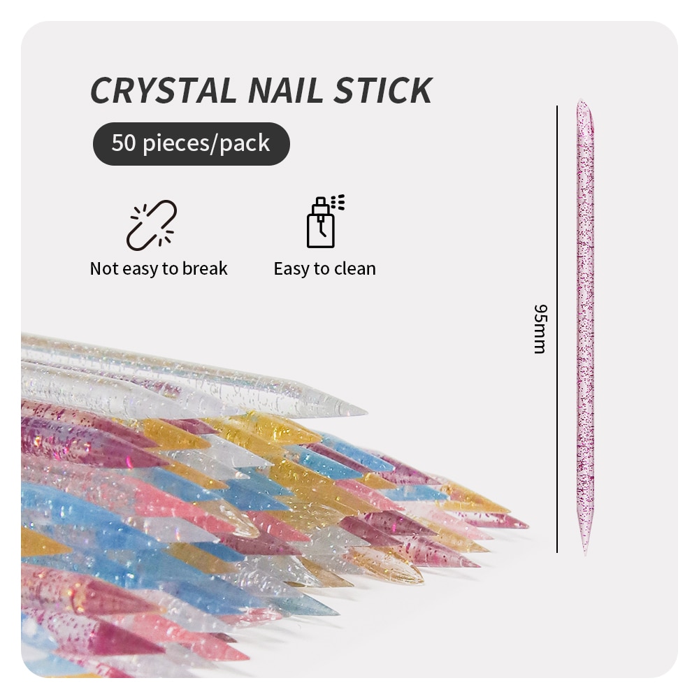 Contour Palette Stick - 50 Stuks Nail Cuticula Pusher Crystal