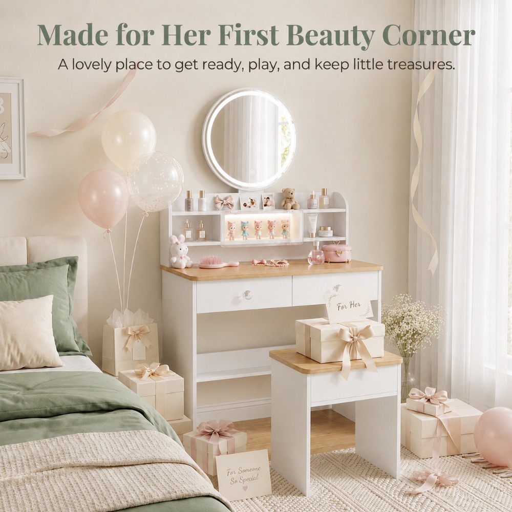 Perfect cadeau voor haar, rond - Beauty Makeup Vanity Set recensie en prijs